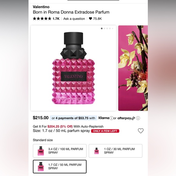 Valentino Extradose Pink Studded Perfume Bottle 50ml (full) - Picture 6 of 6